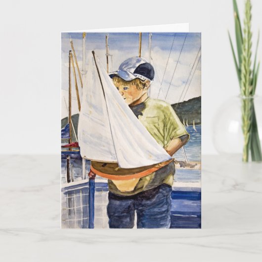 誕生日ボーイと帆船 カード (正面)