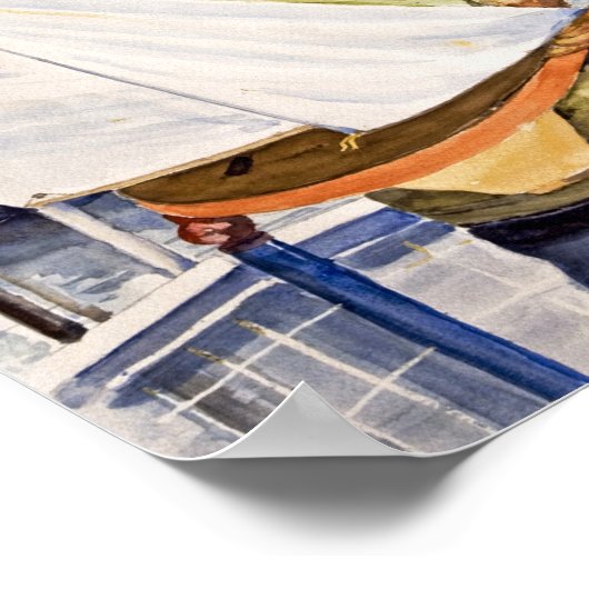 誕生日ボーイと帆船 ポスター (角)