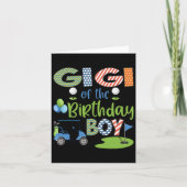 誕生日ボーイのゴルフ好き家族のマッチングギギ カード (正面)