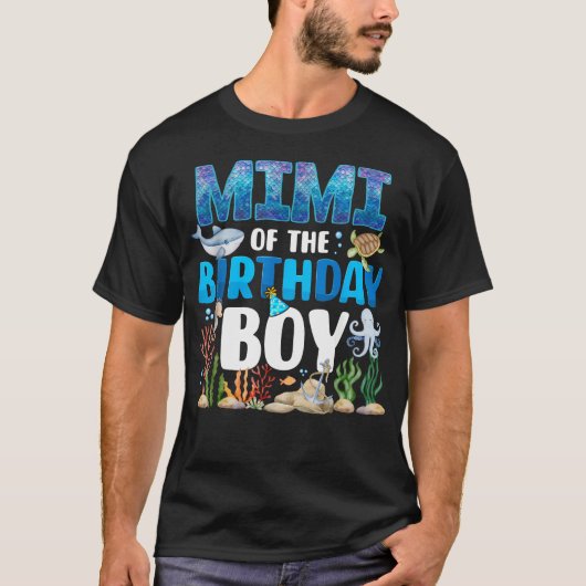 誕生日ボーイのミミ 水族館の海の生き物 Tシャツ (正面)