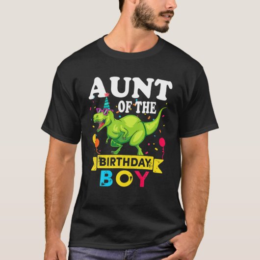 誕生日ボーイの叔母レックスRAWR恐竜アザ Tシャツ (正面)