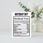 誕生日ボーイの栄養成分 ポストカード (スタンド正面)