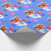 誕生日ボーイまたは女の子7歳のラディバグを包む紙。 ラッピングペーパー (コーナー)