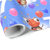 誕生日ボーイまたは女の子7歳のラディバグを包む紙。 ラッピングペーパー (ロールコーナー)