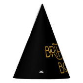 誕生日ボーイエレガントタイポグラフィ パーティーハット (左)