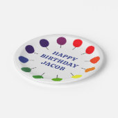 誕生日ボーイカラフル棒つきキャンデーキッズ紙プレート ペーパープレート (アングル)