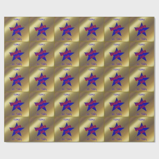 誕生日ボーイカワイイパーソナライズされた誕生日 ラッピングペーパー (フラット)