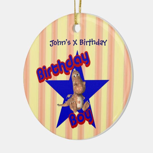 誕生日ボーイカワイドラゴンカスタマイズ可能オーナメント セラミックオーナメント (左)