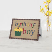 誕生日ボーイグリーティングカード カード (黄色い花)