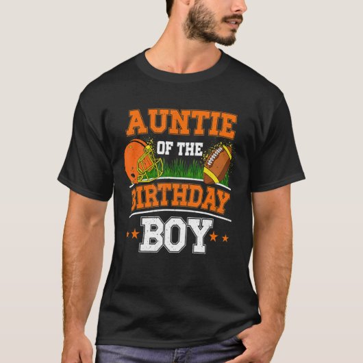 誕生日ボーイサッカーテーマBの叔母 Tシャツ (正面)