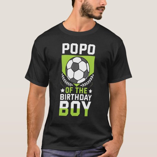 誕生日ボーイサッカー選手のポポPデイチーム Tシャツ (正面)