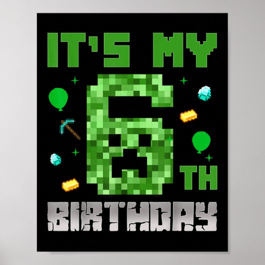 誕生日ボーイシャツマイ第6誕生日ビデオゲーム ポスター (正面)