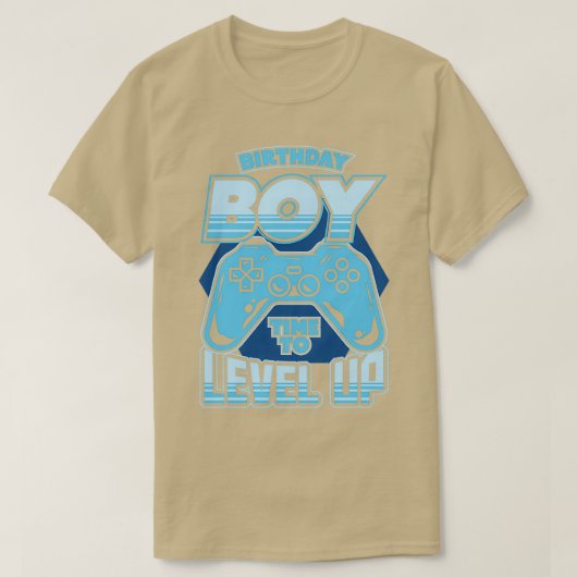 誕生日ボーイタイムレベルアップビデオゲーマー Tシャツ (デザイン正面)
