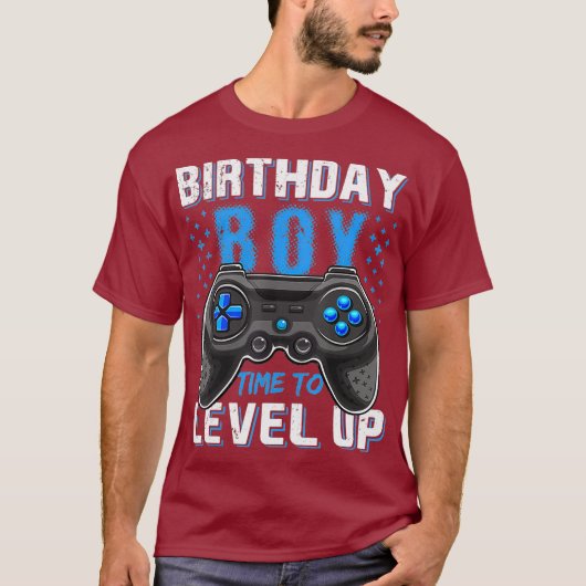 誕生日ボーイタイムレベルアップビデオゲームのゲーマー Tシャツ (正面)