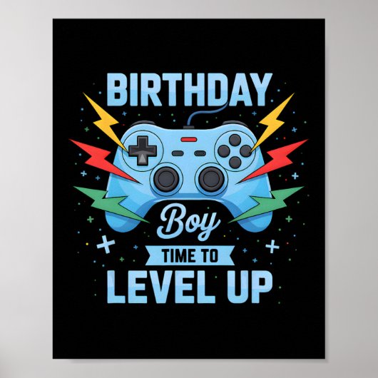 誕生日ボーイタイムレベルアップビデオゲーム誕生日 ポスター (正面)
