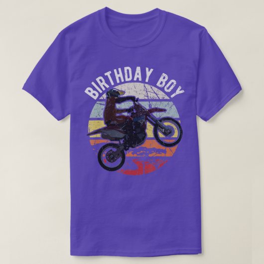 誕生日ボーイダートバイクオートバイとモトクロス Tシャツ (デザイン正面)