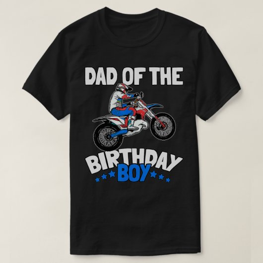 誕生日ボーイダートバイクモトおもしろいクロスのパパ Tシャツ (デザイン正面)