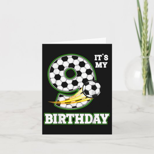 誕生日ボーイティーズ9サッカー私の9誕生日ボーイ カード (正面)