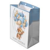 誕生日ボーイテディバルーン抱き枕 ミディアムペーパーバッグ (裏面アングル)
