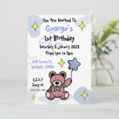 誕生日ボーイテディベア 招待状 (スタンド正面)