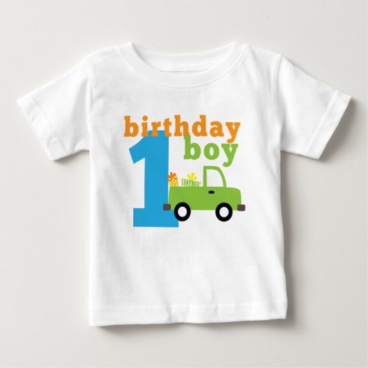 誕生日ボーイトラック1 ベビーTシャツ (正面)