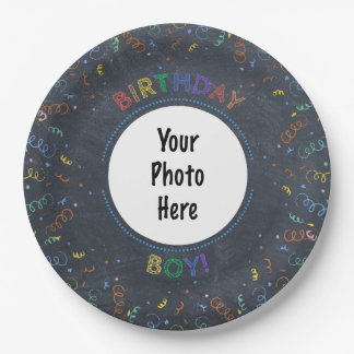 誕生日ボーイハッピーバースデーシャルボード ペーパープレート