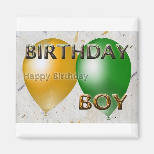 誕生日ボーイハッピーバースデー マグネット (正面)