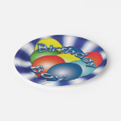 誕生日ボーイバルーンブルーパーティープレート ペーパープレート (アングル)