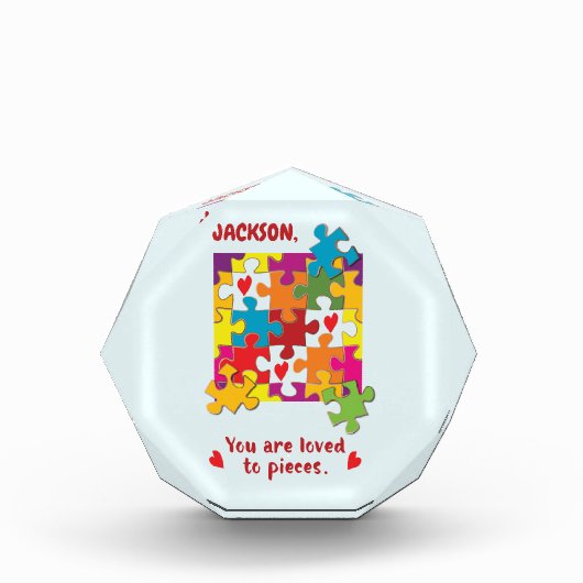 誕生日ボーイパズルラブトゥピース フォトブロック (正面)