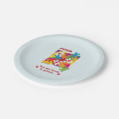 誕生日ボーイパズルラブトゥピース ペーパープレート (アングル)