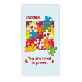 誕生日ボーイパズルラブトゥピース ラベル