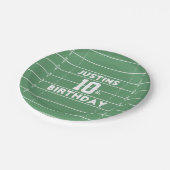 誕生日ボーイパーソナライズされたフットボール場 ペーパープレート (アングル)