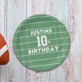 誕生日ボーイパーソナライズされたフットボール場 ペーパープレート
