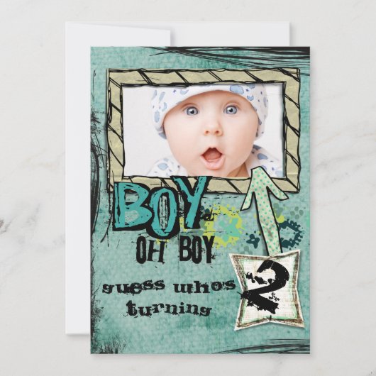 誕生日ボーイパーティー招待状 招待状 (正面)