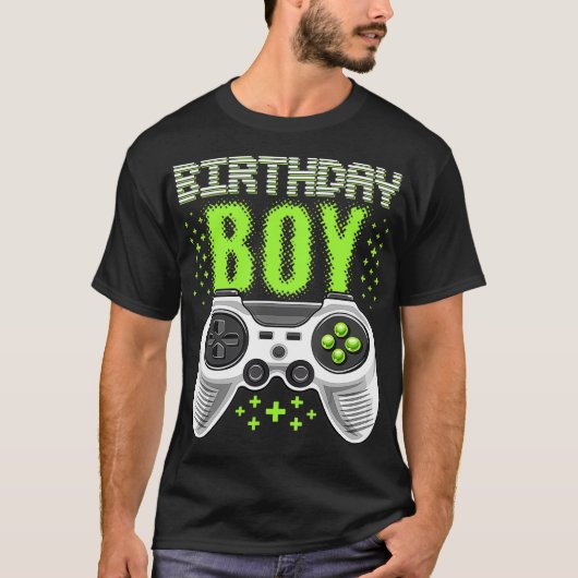 誕生日ボーイビデオゲームコントローラ誕生日ゲーマー Tシャツ (正面)