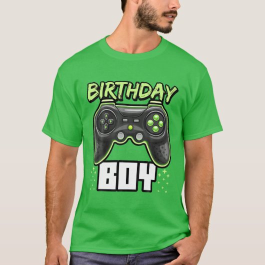 誕生日ボーイビデオゲームコントローラ誕生日ゲーマー Tシャツ (正面)