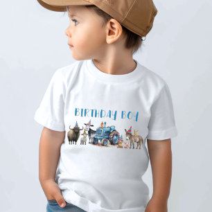 誕生日ボーイファームアニマルズトラクター Tシャツ