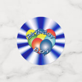 誕生日ボーイブルーバルーン付き旋回 コンフェッティ (スモール正面)