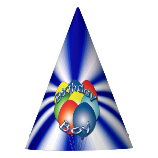 誕生日ボーイブルー パーティーハット (正面)
