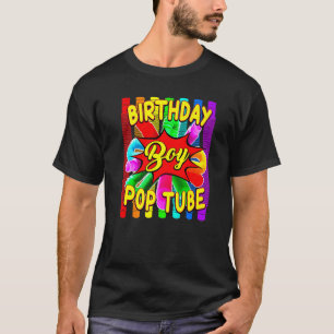 誕生日ボーイポップ・アートのチューブテーマ誕生日 Tシャツ