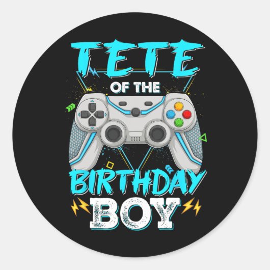 誕生日ボーイマッチングビデオゲーム誕生日 ラウンドシール (正面)