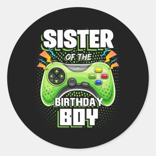 誕生日ボーイマッチングビデオゲーム誕生日G ラウンドシール (正面)
