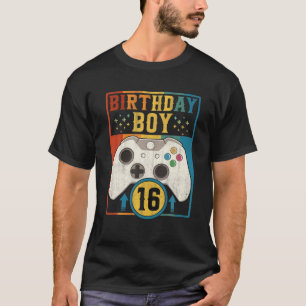 誕生日ボーイレトロビデオゲームコントローラゲーマ16T Tシャツ
