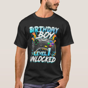 誕生日ボーイレベル1ロック解除ビデオゲーム誕生日 Tシャツ