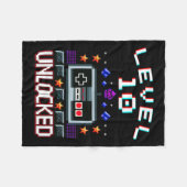 誕生日ボーイレベル10ロック解除されたおもしろいビデオゲームGa フリースブランケット (正面(横))