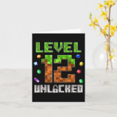 誕生日ボーイレベル12アンロック12誕生日ゲーム カード (黄色い花)