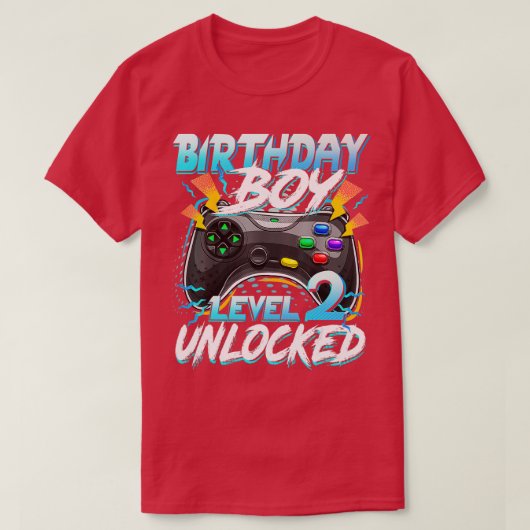 誕生日ボーイレベル2のアンロックされたビデオゲーム誕生日 Tシャツ (デザイン正面)