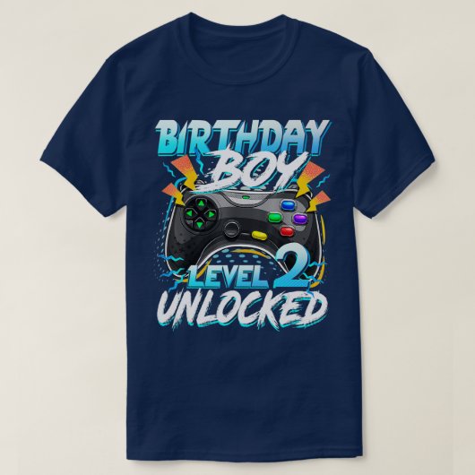 誕生日ボーイレベル2のアンロックされたビデオゲーム誕生日 Tシャツ (デザイン正面)