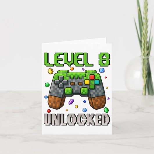誕生日ボーイレベル8アンロック第8誕生日ゲームパイ カード (正面)