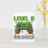 誕生日ボーイレベル8アンロック第8誕生日ゲームパイ カード (黄色い花)